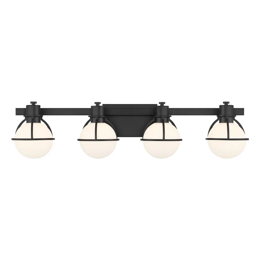Pierce 4-Light Bathroom Vanity Light in Matte Black - Image 1