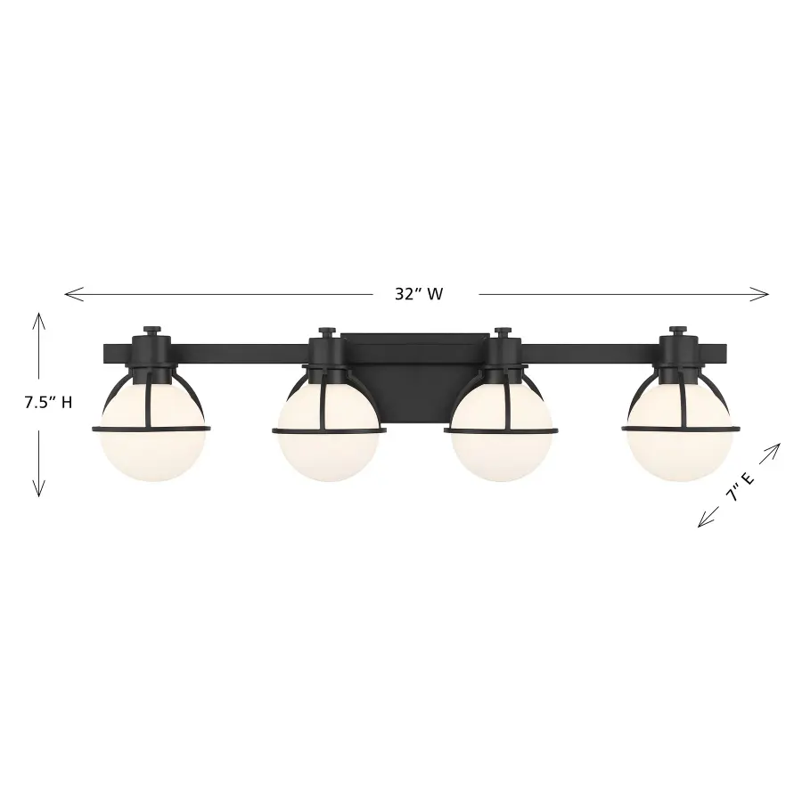 Pierce 4-Light Bathroom Vanity Light in Matte Black - Image 6