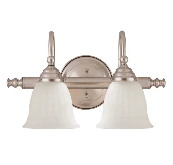 Brunswick 2-Light Bathroom Vanity Light in Satin Nickel