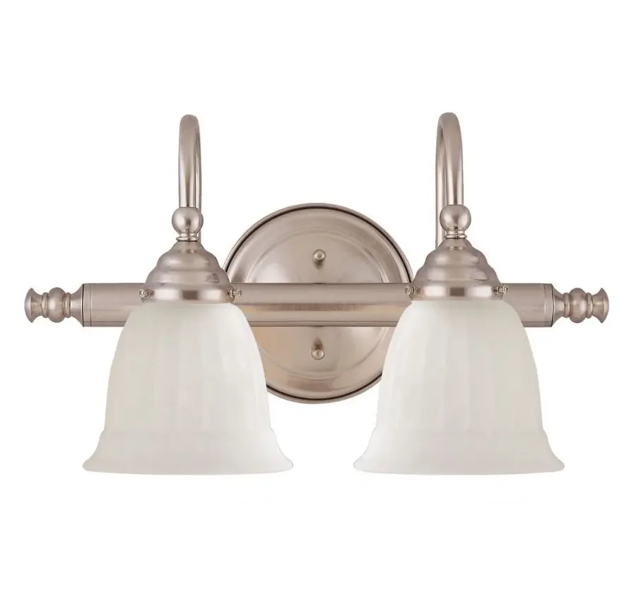 Brunswick 2-Light Bathroom Vanity Light in Satin Nickel
