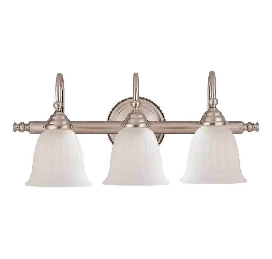Brunswick 3-Light Bathroom Vanity Light in Satin Nickel