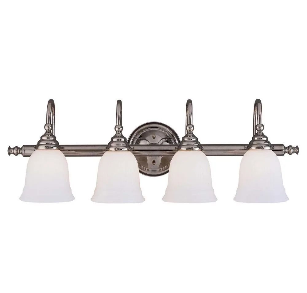 Brunswick Four Light Bath Bar in Chrome