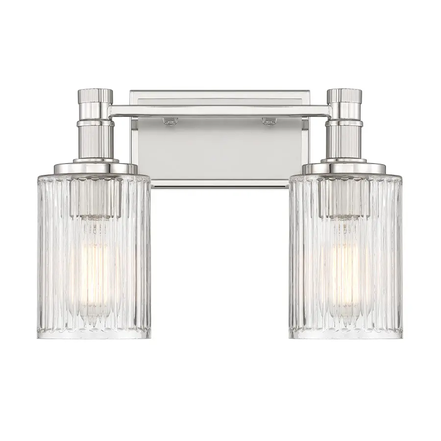 Concord 2-Light Bathroom Vanity Light in Silver and Polished Nickel - Image 1