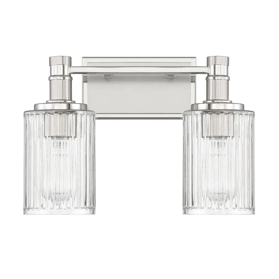 Concord 2-Light Bathroom Vanity Light in Silver and Polished Nickel - Image 2