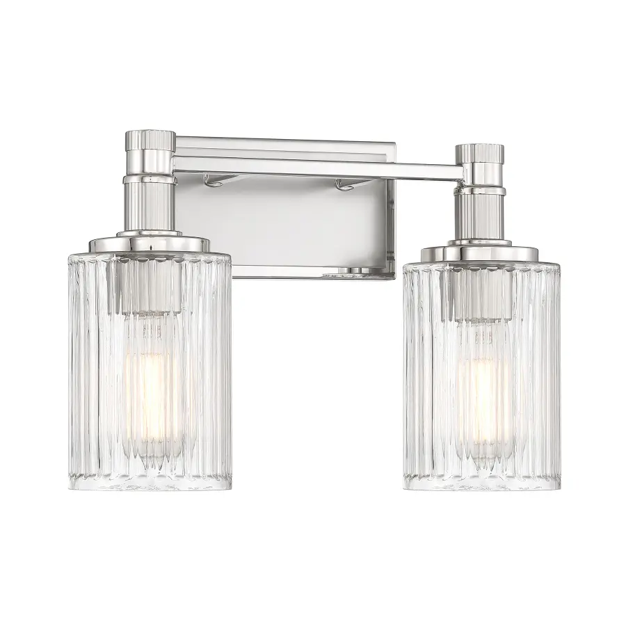 Concord 2-Light Bathroom Vanity Light in Silver and Polished Nickel - Image 3