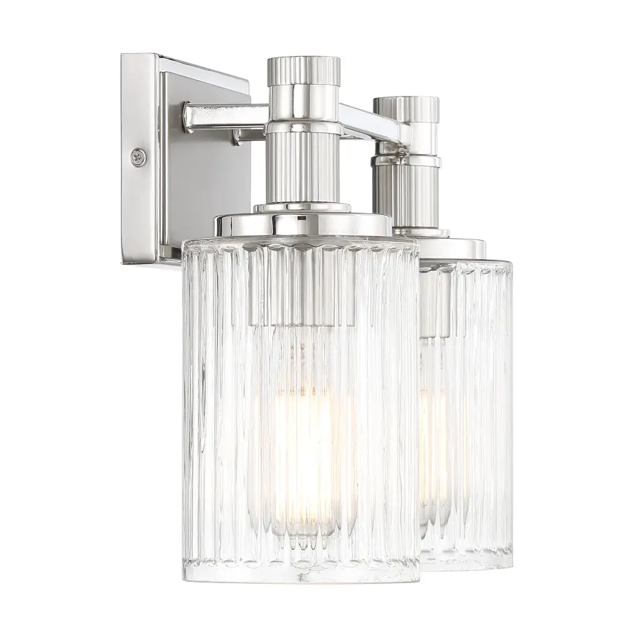 Concord 2-Light Bathroom Vanity Light in Silver and Polished Nickel - Image 5