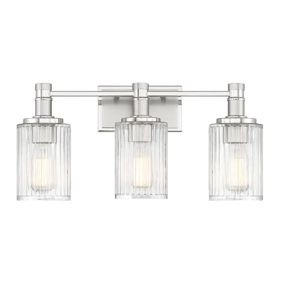 Concord 3-Light Bathroom Vanity Light in Silver and Polished Nickel - Image 1