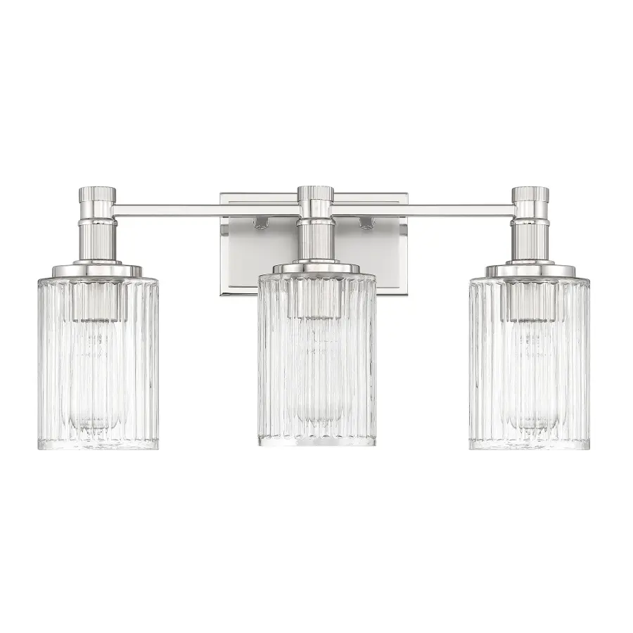 Concord 3-Light Bathroom Vanity Light in Silver and Polished Nickel - Image 2