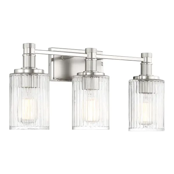 Concord 3-Light Bathroom Vanity Light in Silver and Polished Nickel - Image 3