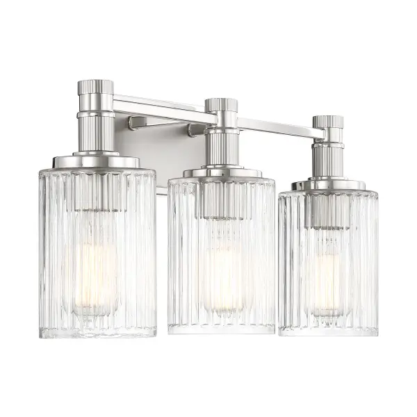 Concord 3-Light Bathroom Vanity Light in Silver and Polished Nickel - Image 4