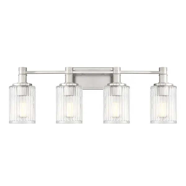 Concord 4-Light Bathroom Vanity Light in Silver and Polished Nickel - Image 1