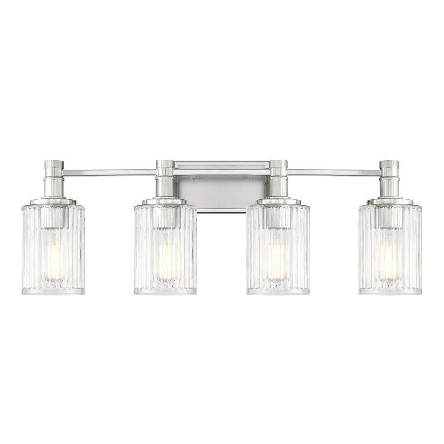 Concord 4-Light Bathroom Vanity Light in Silver and Polished Nickel - Image 1