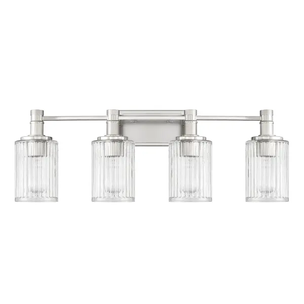 Concord 4-Light Bathroom Vanity Light in Silver and Polished Nickel - Image 2