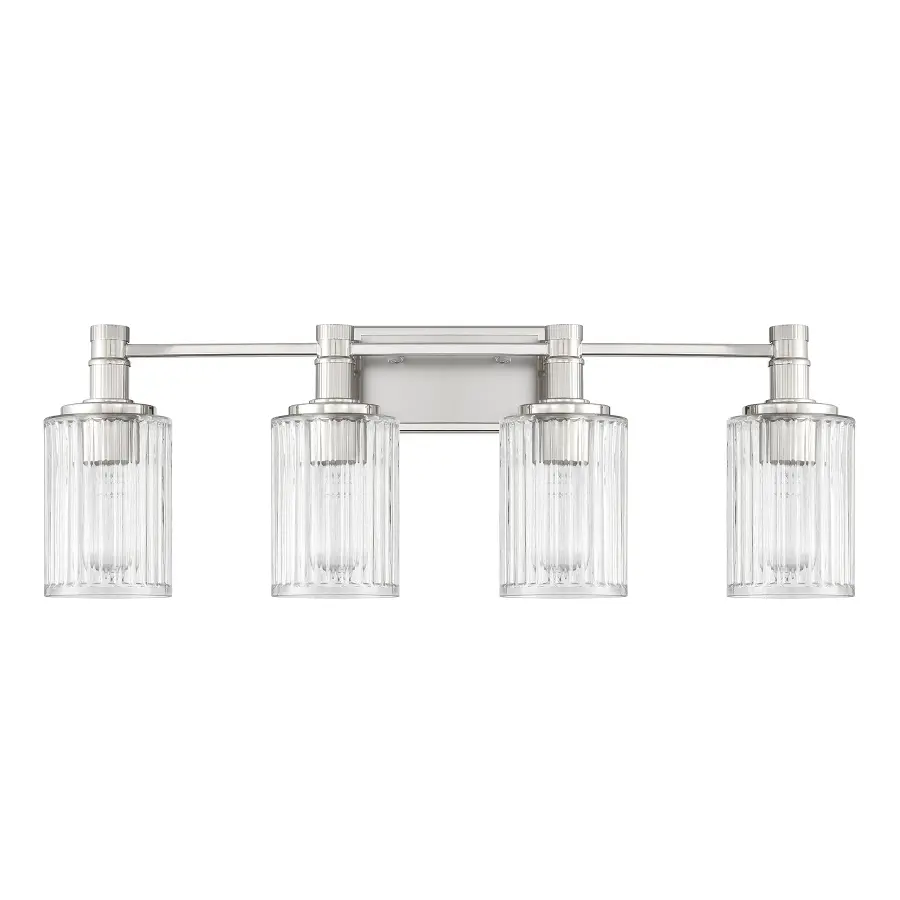 Concord 4-Light Bathroom Vanity Light in Silver and Polished Nickel - Image 2