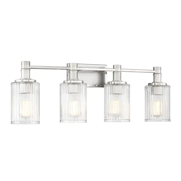 Concord 4-Light Bathroom Vanity Light in Silver and Polished Nickel - Image 3