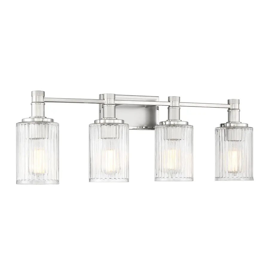 Concord 4-Light Bathroom Vanity Light in Silver and Polished Nickel - Image 3