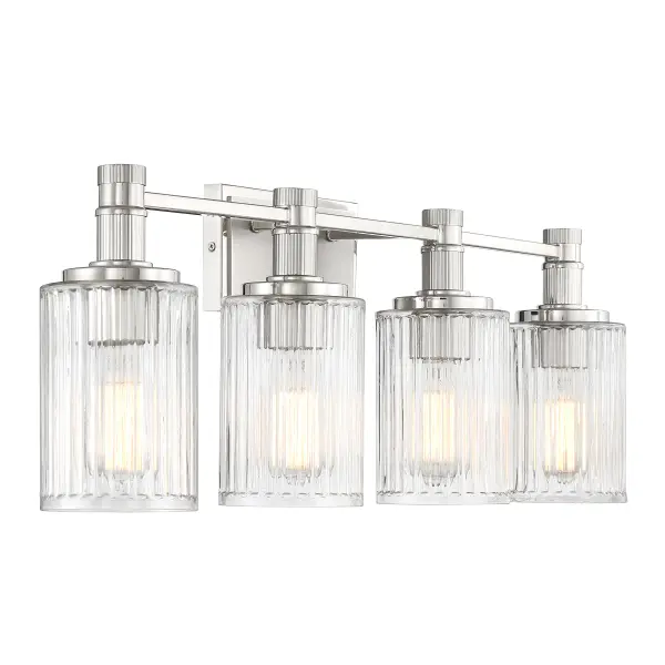 Concord 4-Light Bathroom Vanity Light in Silver and Polished Nickel - Image 4