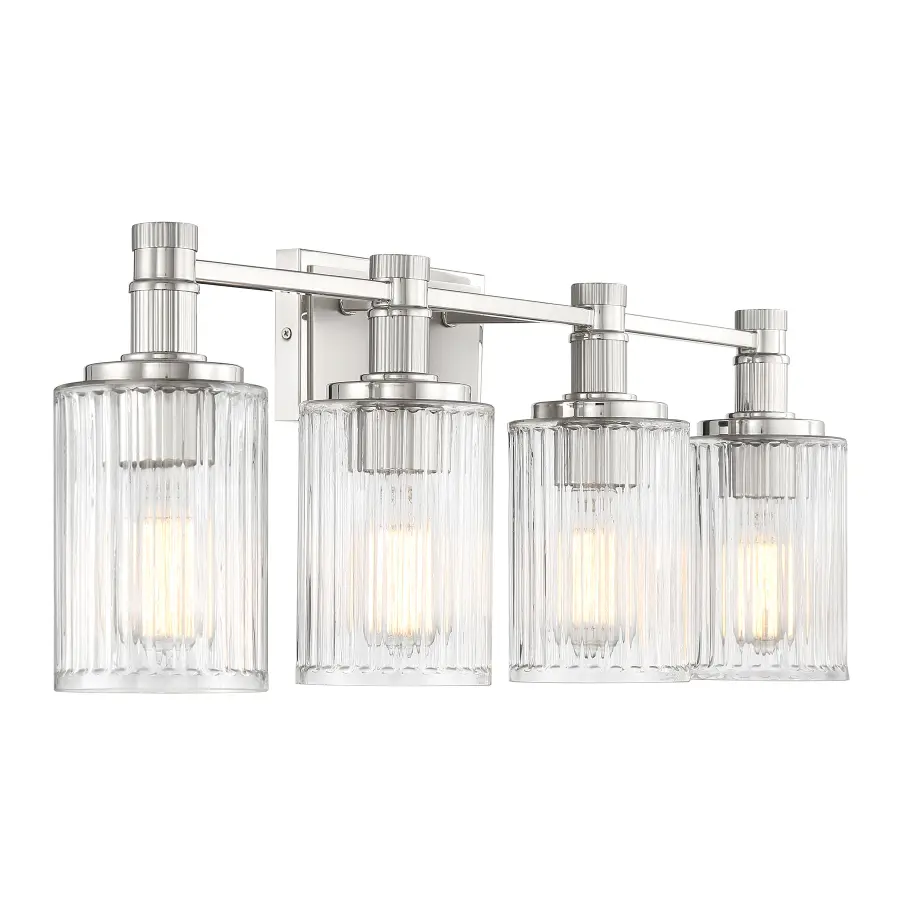 Concord 4-Light Bathroom Vanity Light in Silver and Polished Nickel - Image 4