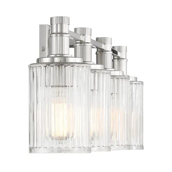Concord 4-Light Bathroom Vanity Light in Silver and Polished Nickel - Image 5