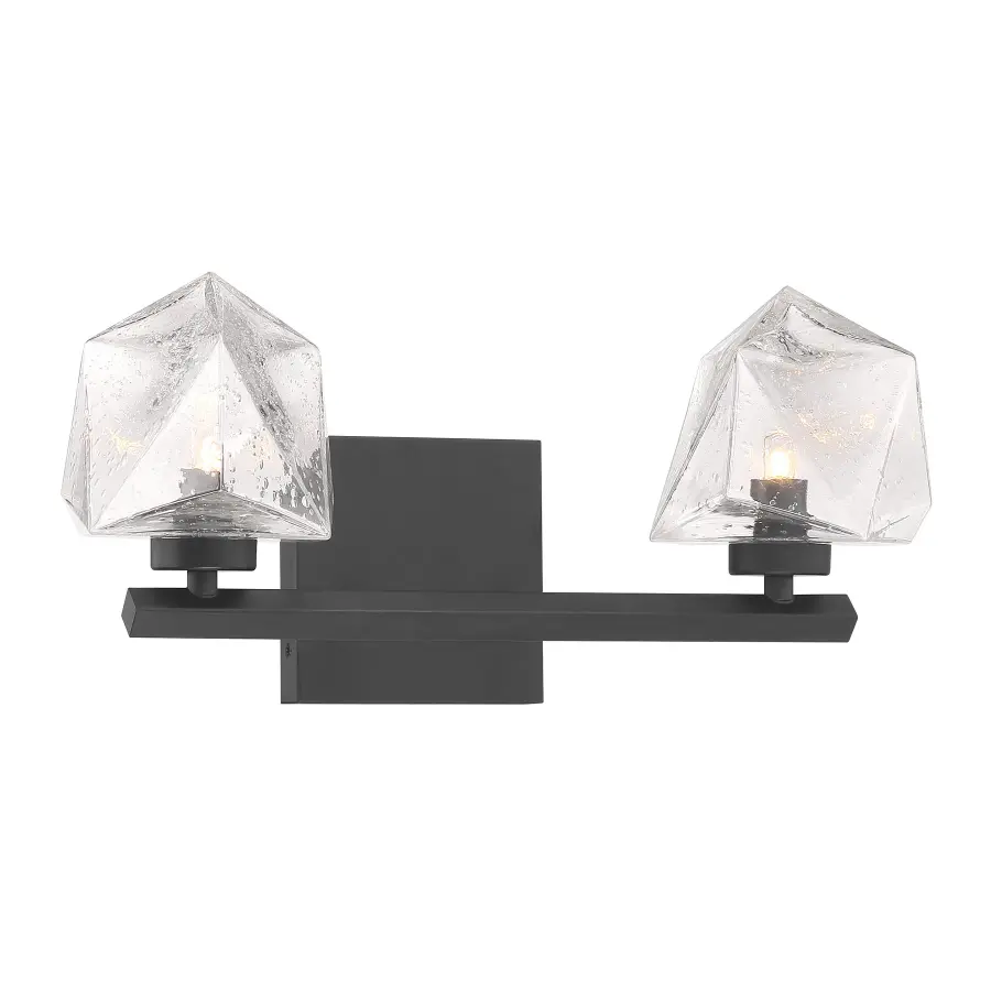 Castello 2-Light Bathroom Vanity Light in Matte Black - Image 3