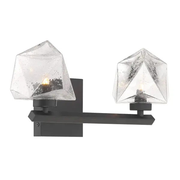 Castello 2-Light Bathroom Vanity Light in Matte Black - Image 4