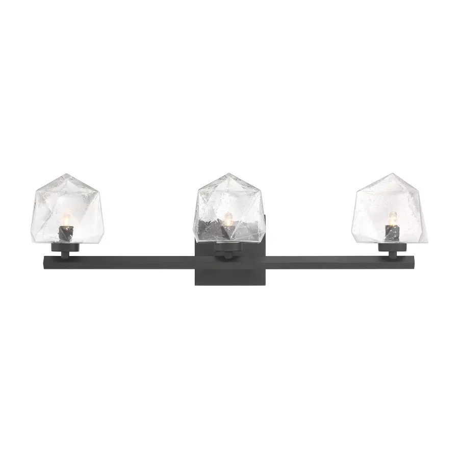 Castello 3-Light Bathroom Vanity Light in Matte Black - Image 1