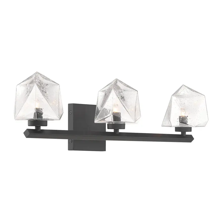 Castello 3-Light Bathroom Vanity Light in Matte Black - Image 4