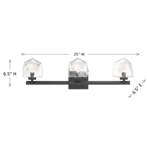 Castello 3-Light Bathroom Vanity Light in Matte Black - Image 6