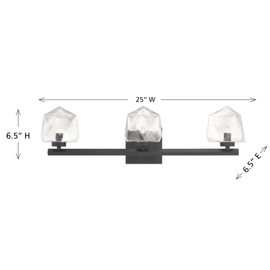Castello 3-Light Bathroom Vanity Light in Matte Black - Image 6