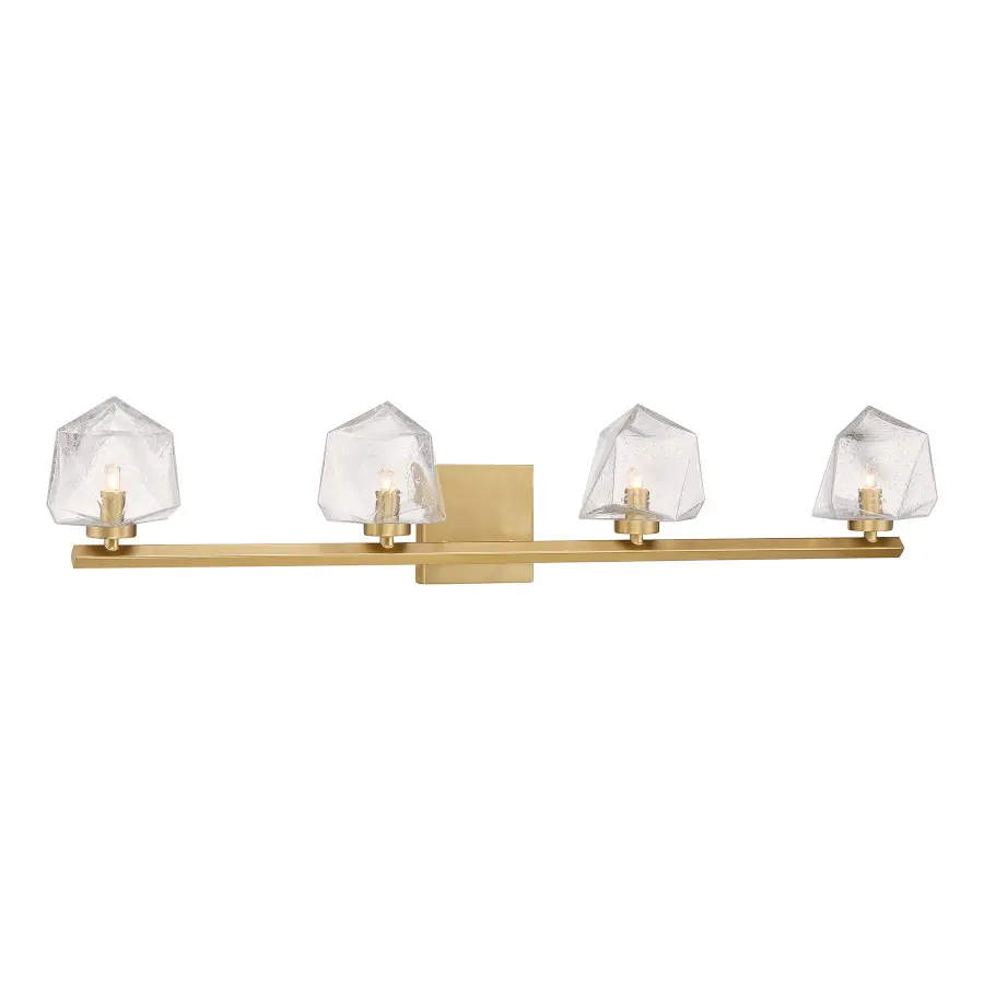 Castello 4-Light LED Bathroom Vanity in Warm Brass - Image 3
