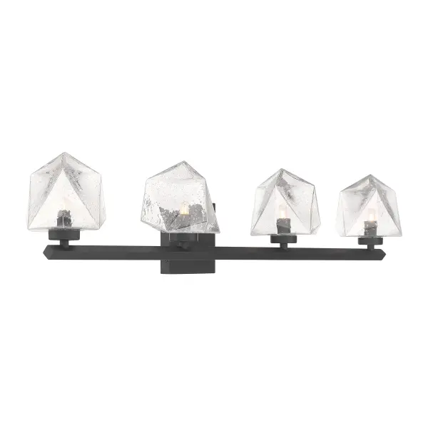 Castello 4-Light Bathroom Vanity Light in Matte Black - Image 4
