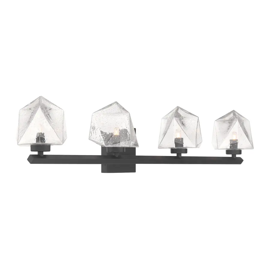 Castello 4-Light Bathroom Vanity Light in Matte Black - Image 4