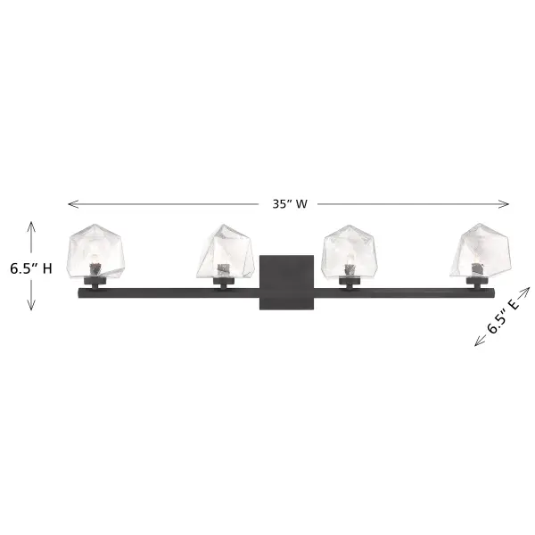 Castello 4-Light Bathroom Vanity Light in Matte Black - Image 6