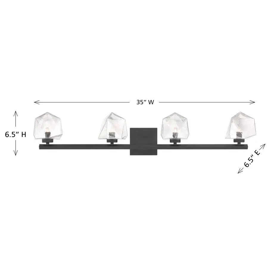 Castello 4-Light Bathroom Vanity Light in Matte Black - Image 6