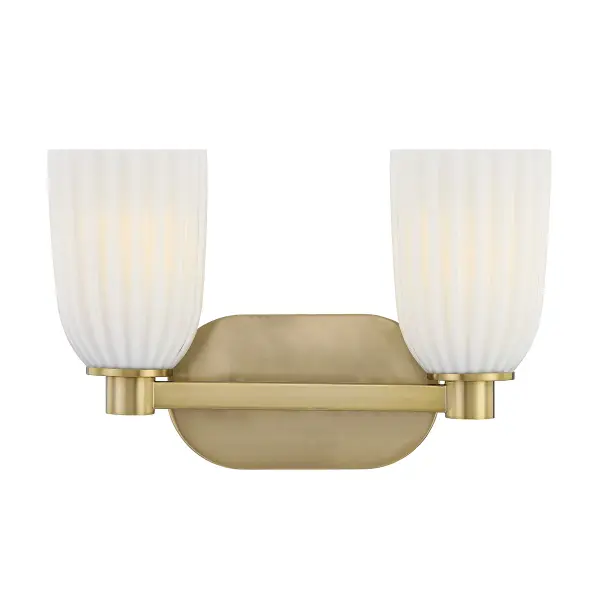 Baldwin 2-Light Bathroom Vanity Light in Noble Brass - Image 1
