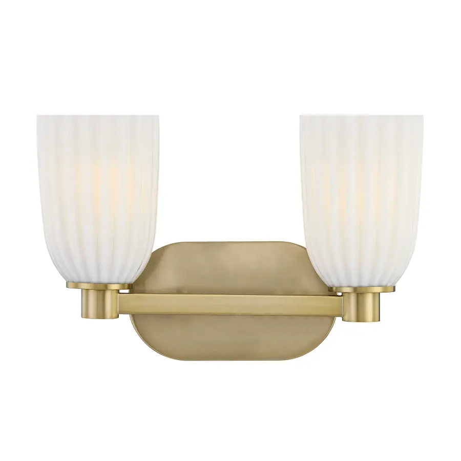 Baldwin 2-Light Bathroom Vanity Light in Noble Brass - Image 1