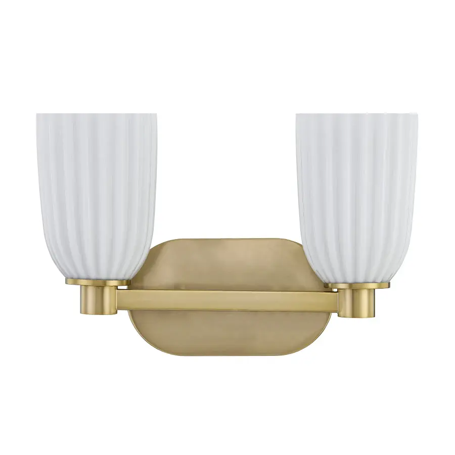 Baldwin 2-Light Bathroom Vanity Light in Noble Brass - Image 2