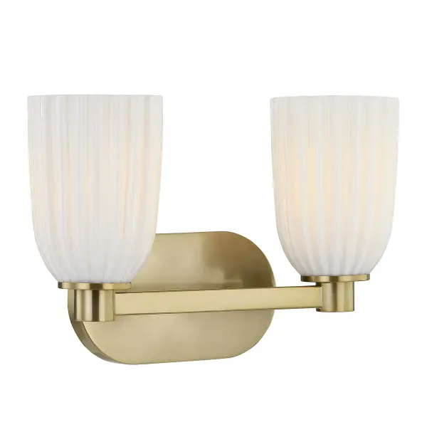 Baldwin 2-Light Bathroom Vanity Light in Noble Brass - Image 3