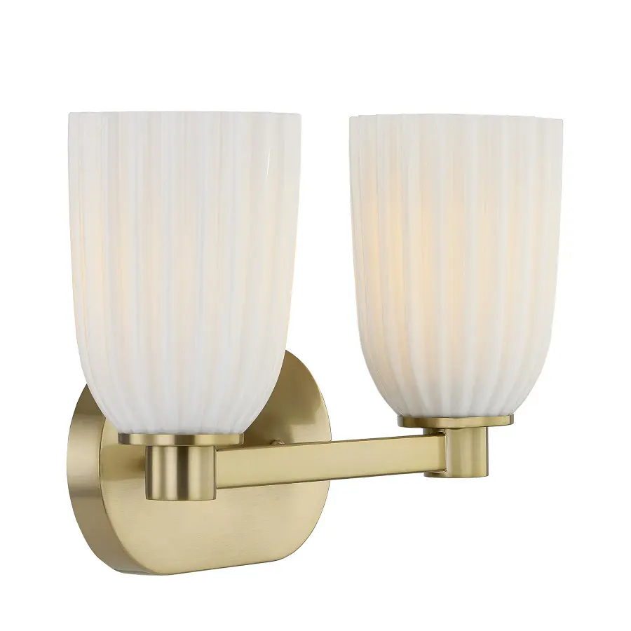 Baldwin 2-Light Bathroom Vanity Light in Noble Brass - Image 4