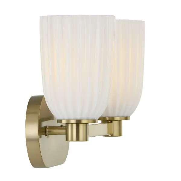 Baldwin 2-Light Bathroom Vanity Light in Noble Brass - Image 5