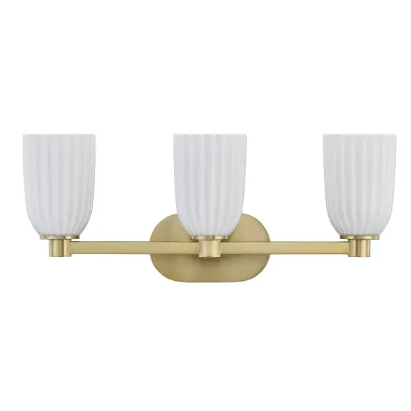 Baldwin 3-Light Bathroom Vanity Light in Noble Brass - Image 2