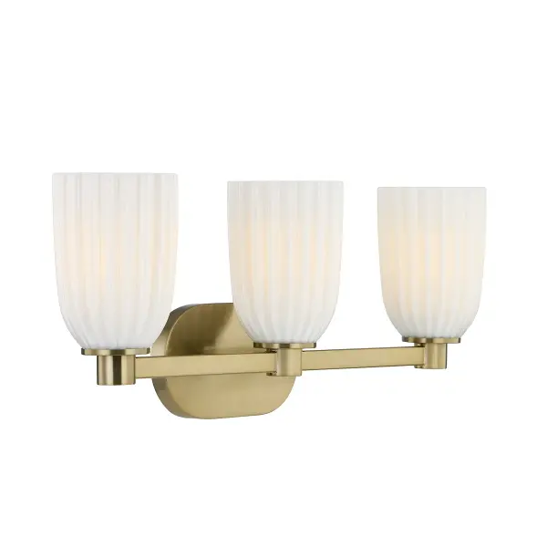 Baldwin 3-Light Bathroom Vanity Light in Noble Brass - Image 4