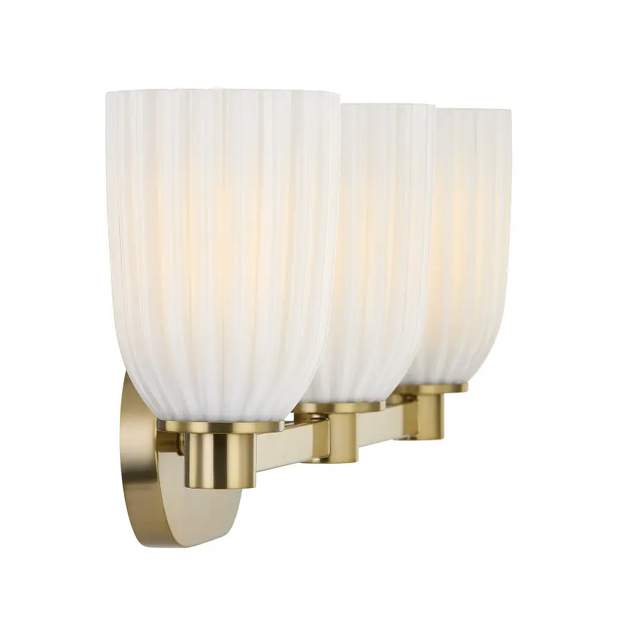Baldwin 3-Light Bathroom Vanity Light in Noble Brass - Image 5