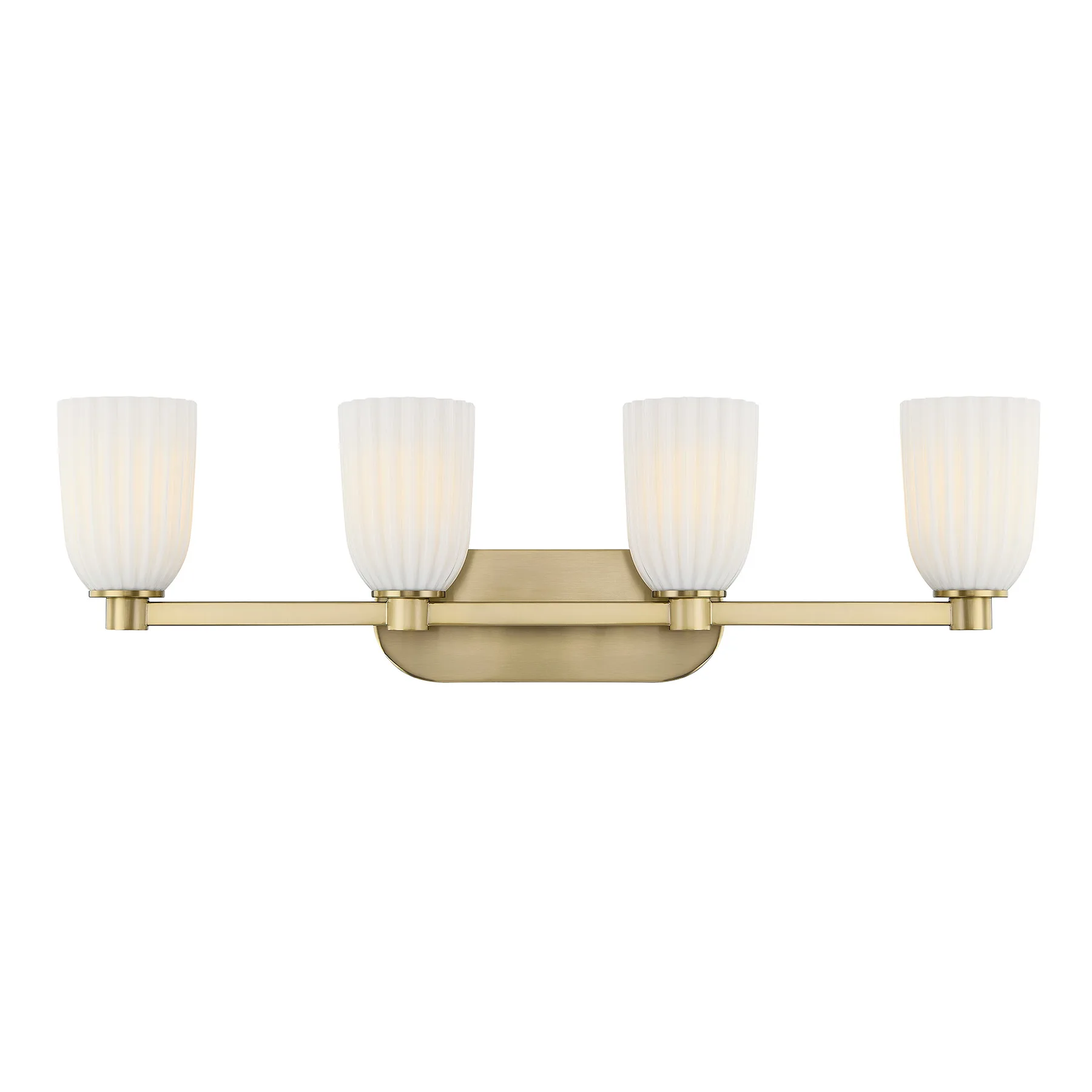 Baldwin Four Light Bathroom Vanity in Noble Brass
