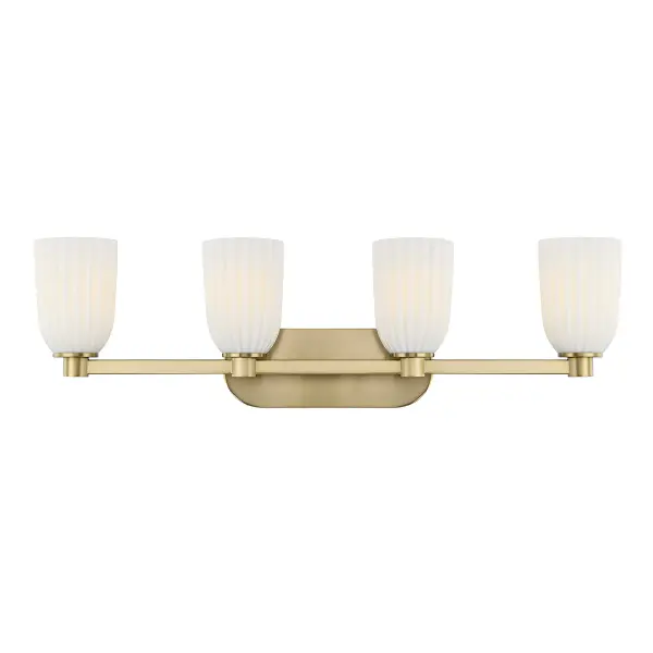 Baldwin 4-Light Bathroom Vanity Light in Noble Brass - Image 1