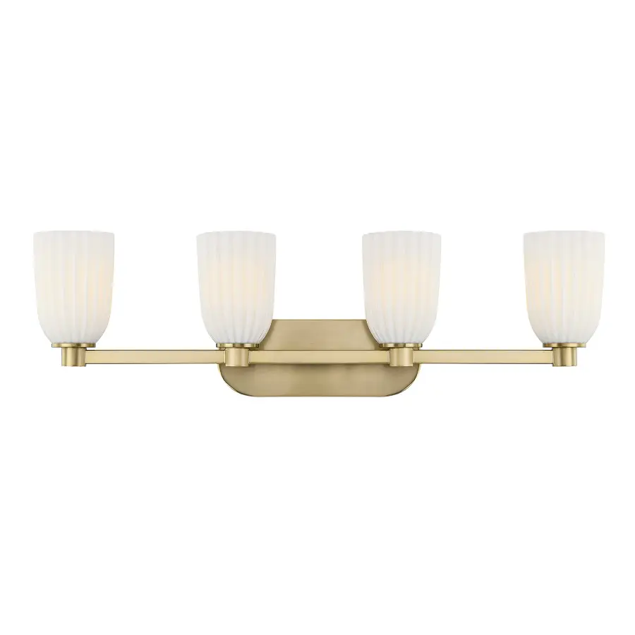 Baldwin 4-Light Bathroom Vanity Light in Noble Brass - Image 1