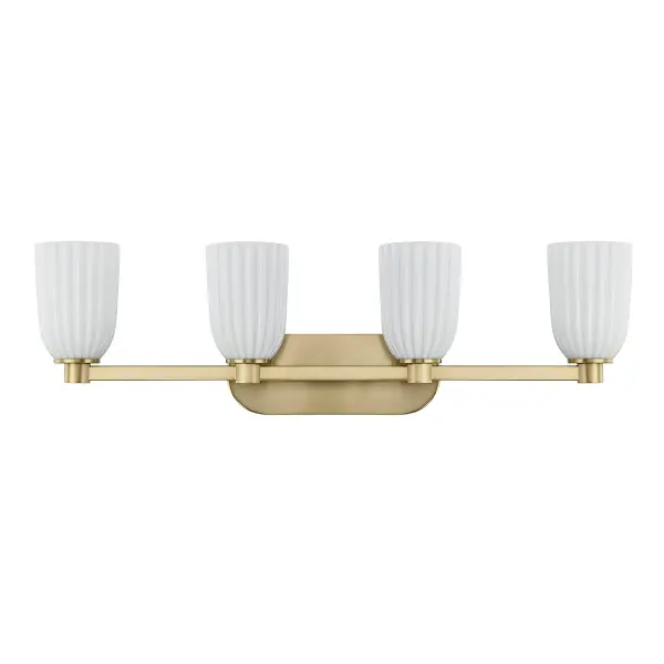 Baldwin 4-Light Bathroom Vanity Light in Noble Brass - Image 2