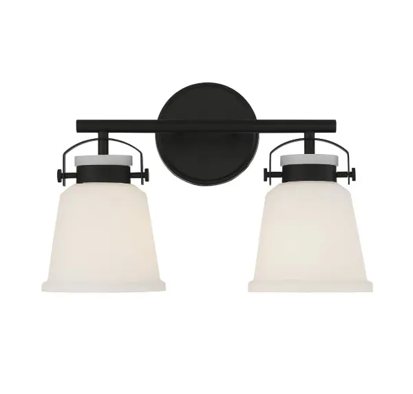Kaden 2-Light Bathroom Vanity Light in Matte Black - Image 1