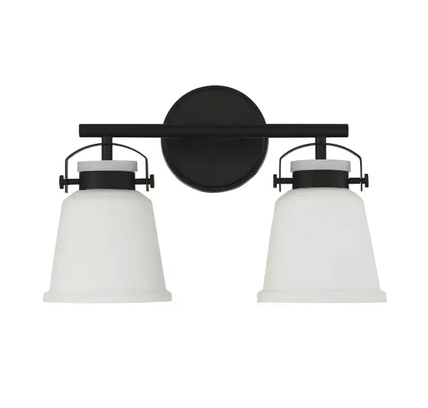 Kaden 2-Light Bathroom Vanity Light in Matte Black - Image 2