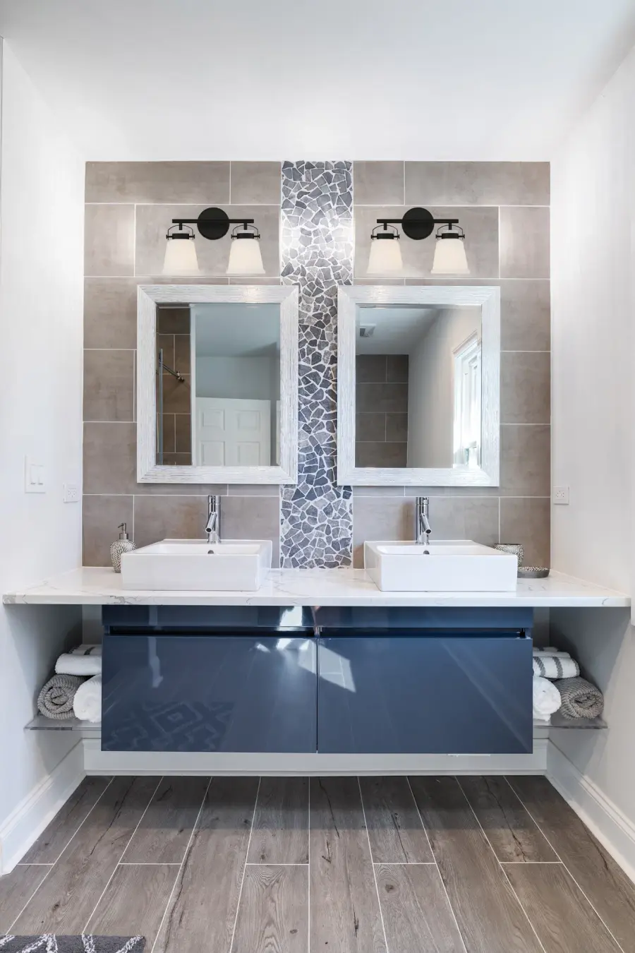 Kaden 2-Light Bathroom Vanity Light in Matte Black - Image 6